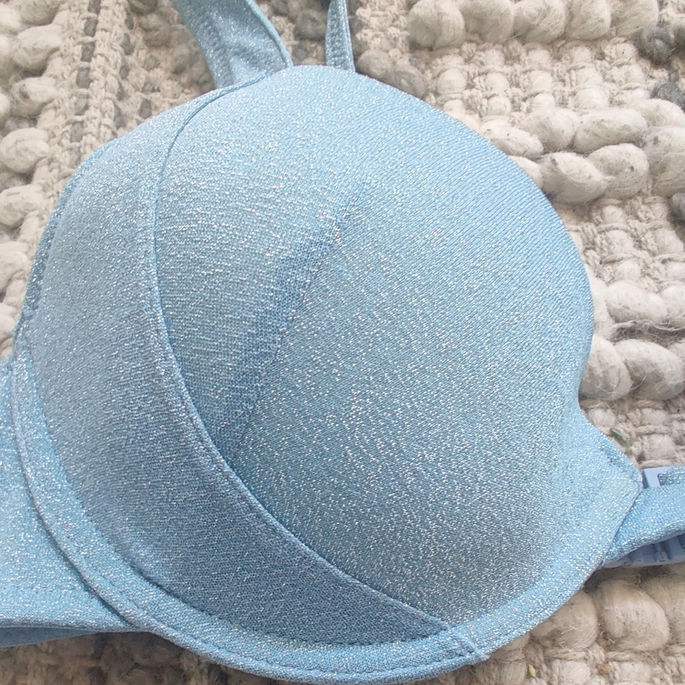 Triangl Swimwear Romy Bikini Top In Blue Size Small+